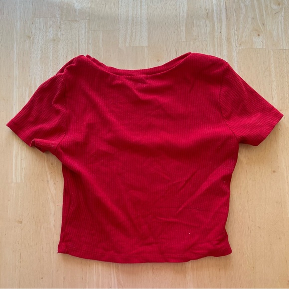 GARAGE Bright red Stormi cropped baby tee - Picture 4 of 6